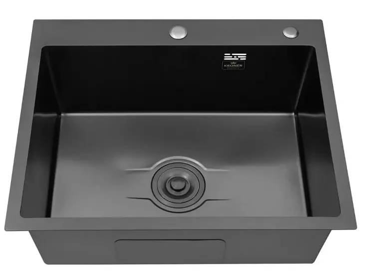 Кухонна мийка Kroner KRP Derby - 6050HM PVD (2,5/0,5 мм) (CV027242) - фото 3