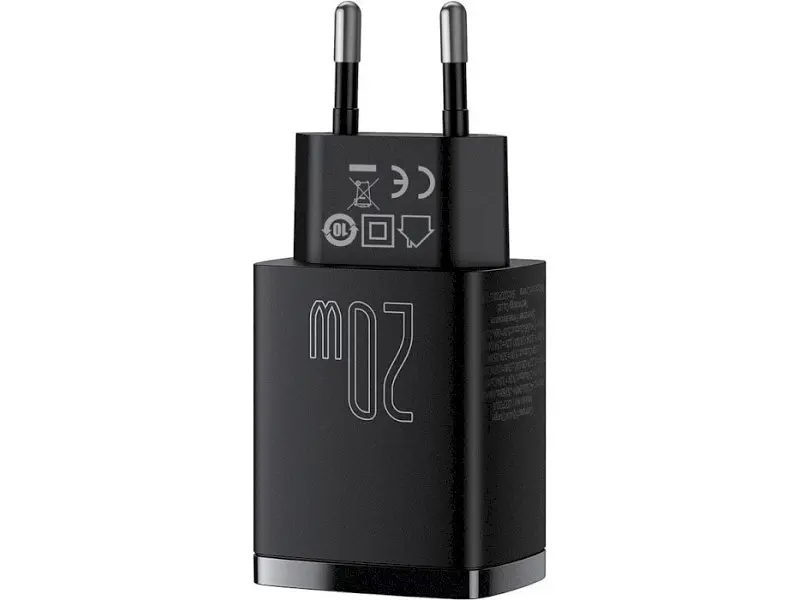 Мережевий зарядний пристрій BASEUS Compact Quick Charger U+C 20 W Black (CCXJ-B01) - фото 4
