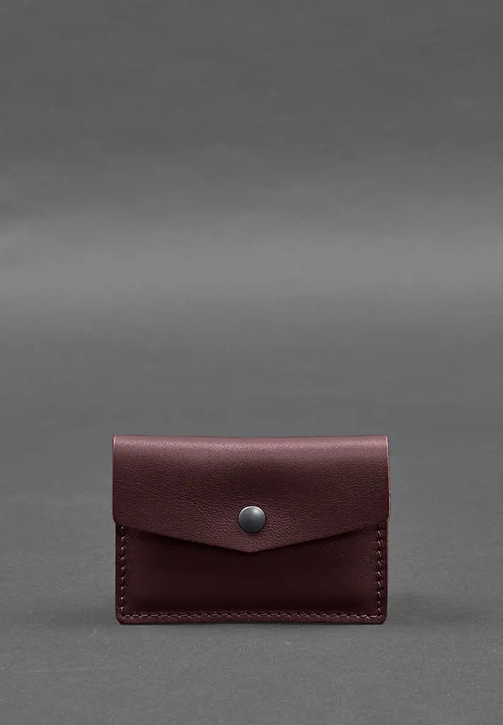 Кожаный кард-кейс 9.0 бордовый краст - фото 2