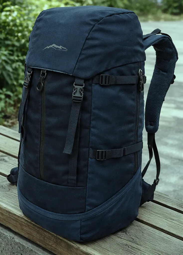 Легкий похідний, туристичний рюкзак з дощовиком 45L темно-синій Adventuridge sum0028865 - фото 4