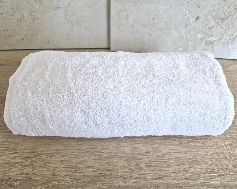 Рушник турецький махровий однотонний Gulcan 70х140 білий White щільність 480 г/м2 петля 16/1 - фото 3