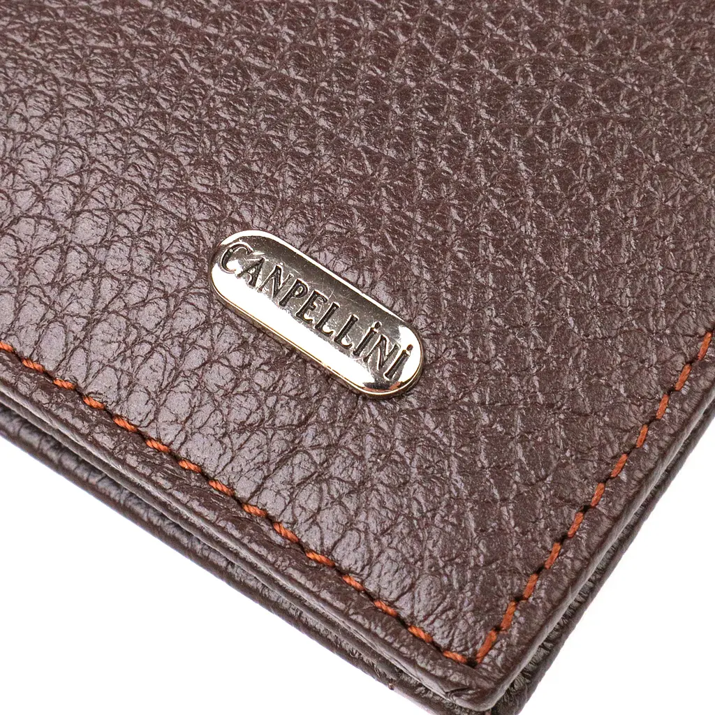 Мужской кожаный кошелек Canpellini 9.2х18.8х1 см acs0025606 - фото 4