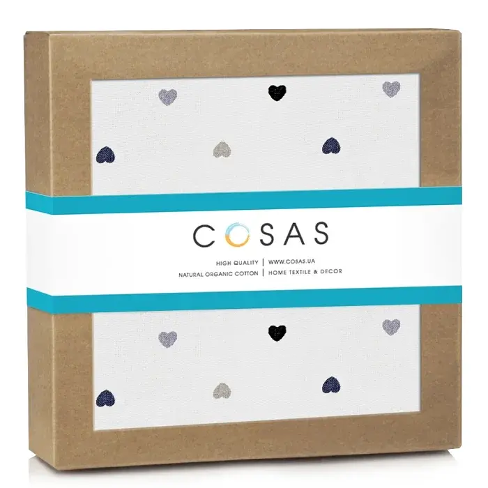 Багаторазова непромокаюча пелюшка Cosas Grey Hearts 100х120 см біло-сіра (Diaper_LoveGreyBlack_100x120) - фото 2