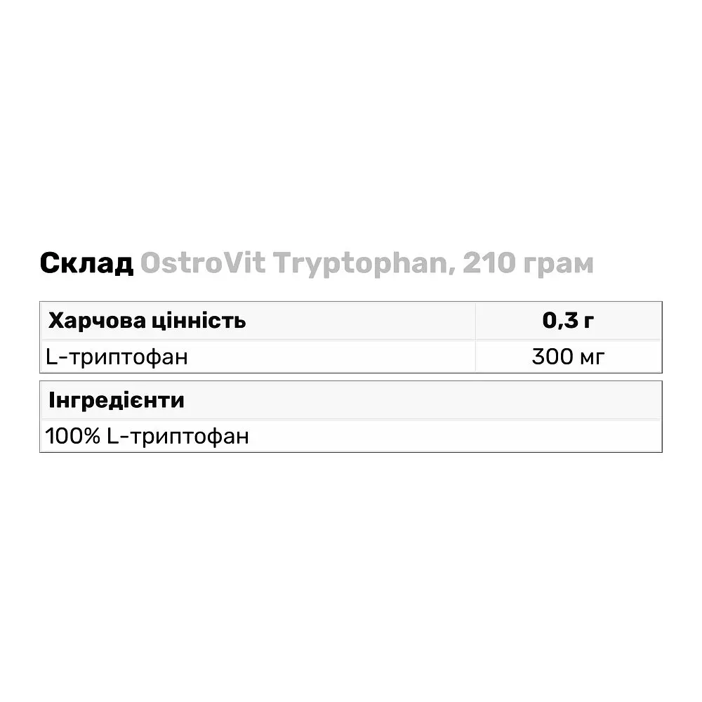 Амінокислота OstroVit Tryptophan, 210 грам - фото 3