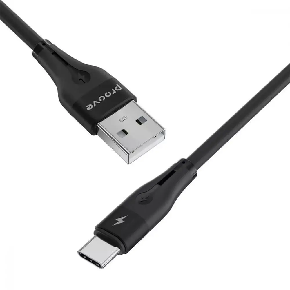 Кабель Proove Soft Silicone USB to Type-C 2.4A (1m) black (CCSO20001201) - фото 2