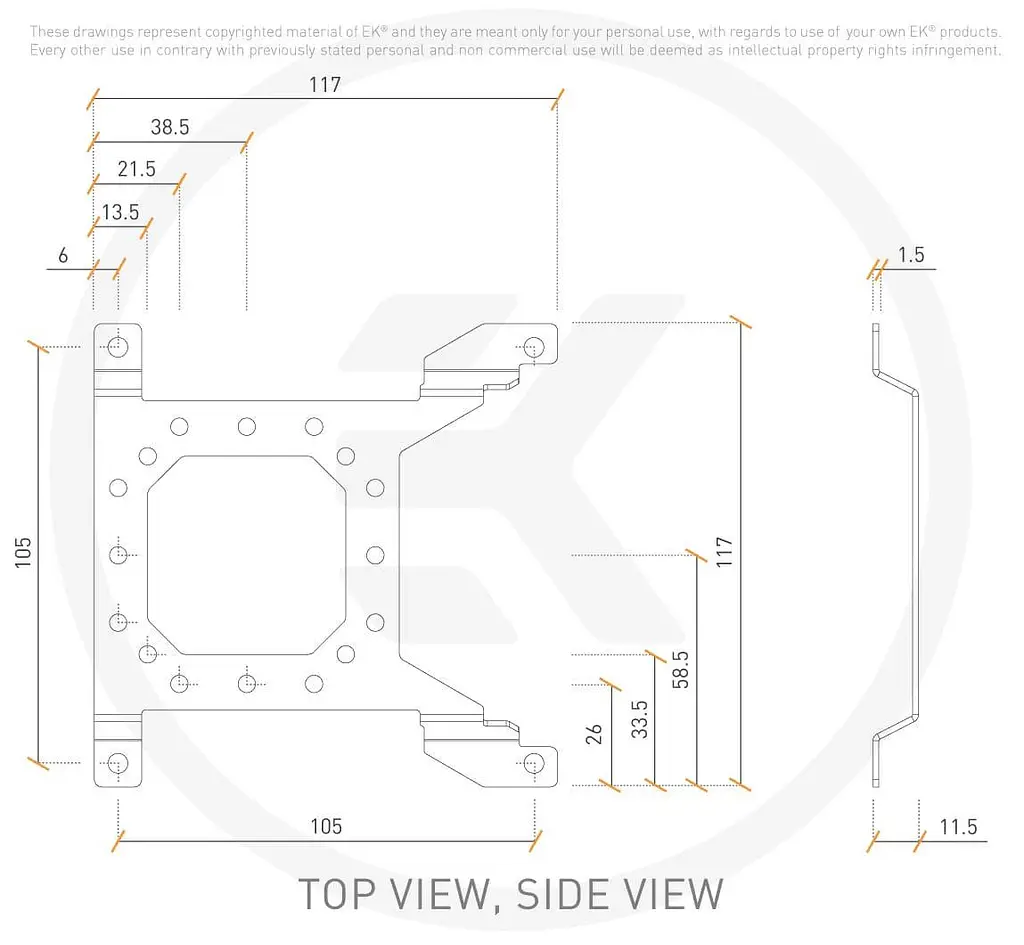 Кріплення EKWB EK-Loop Uni Pump Reservoir Bracket - 120mm - фото 6