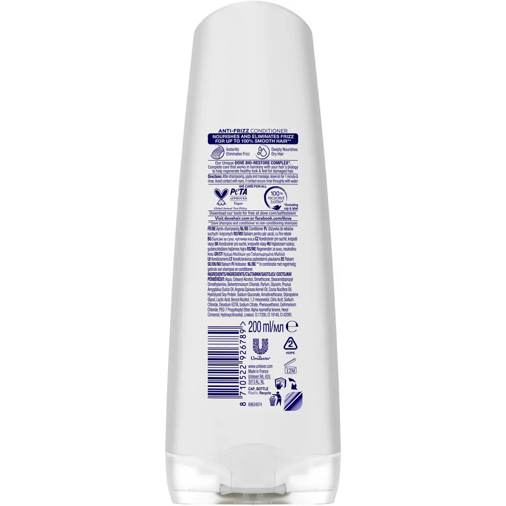 Бальзам-ополіскувач Dove Anti Frizz Живильний догляд 200 мл - фото 2