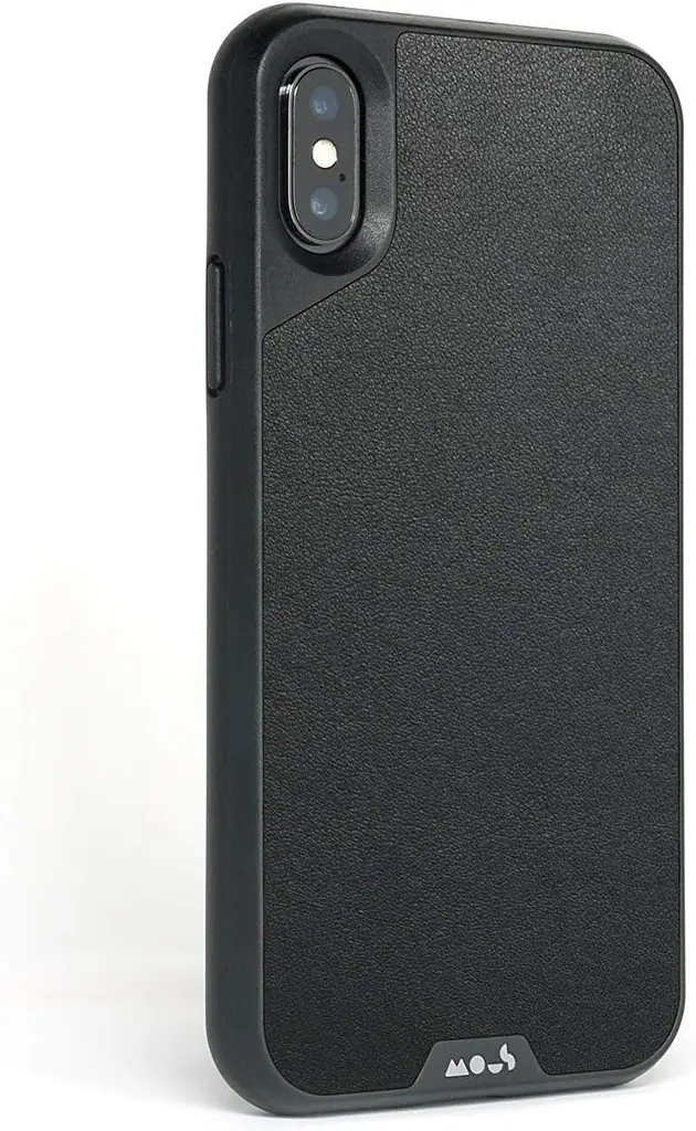 Оригинальный противоударный кожаный чехол для Apple iPhone XS MAX MOUS Leather Case Black - фото 2