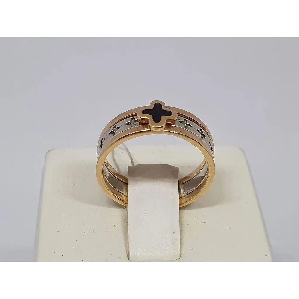 Золота каблучка Імперія золота трансформер 3в1 з емаллю. КБ815І 17 - фото 5