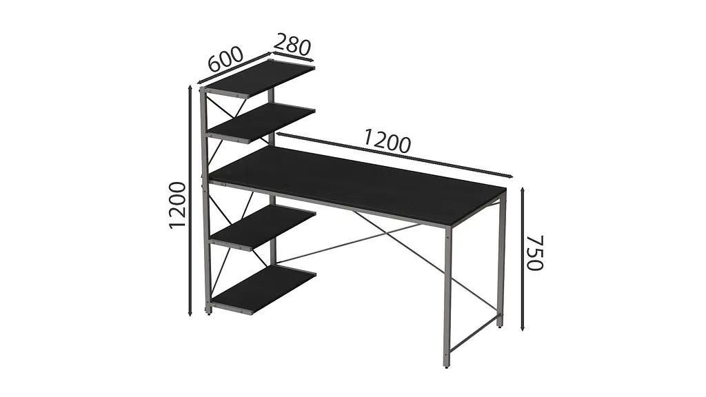Компьютерный стол Джек 75x120x60 Серый ДСП Сосна Кембра FRD-104395 - фото 3