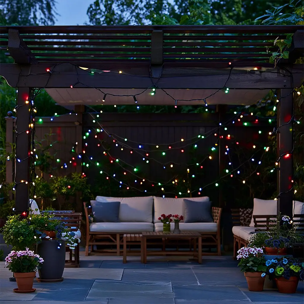 Новогодняя гирлянда уличная GarlandoPro 50 м 500 LED с солнечной батареей 8 режимов работы черный провод Мультиколор SB500L50MBML - фото 3
