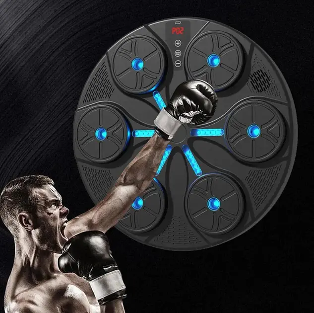 Тренажер для боксу музичний з підсвічуванням та Bluetooth чорний - фото 3