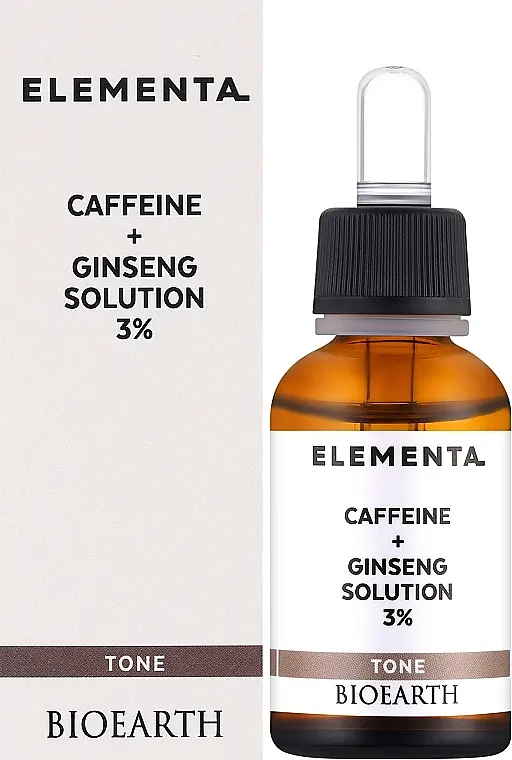 Сироватка для обличчя Bioearth Elementa Tone Caffeine + Ginseng Solution 3% 30 мл - фото 2