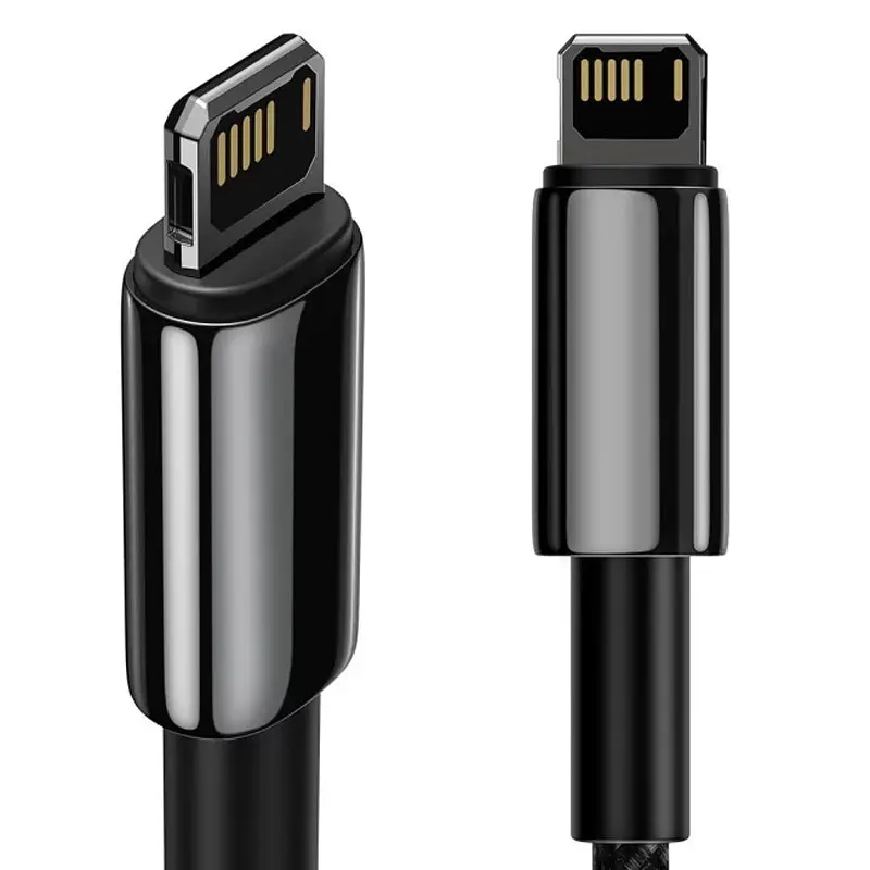 Дата кабель Baseus Tungsten Gold USB to Lightning Cable 2.4A (1m) (CALWJ-0) Black - фото 3