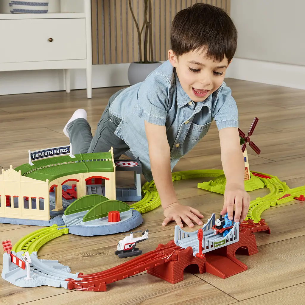 Залізничний трек Fisher-Price Томас і друзі Депо Тідмут із паровозиком Томасом і вертольотом Гарольдом (JLL36) - фото 8