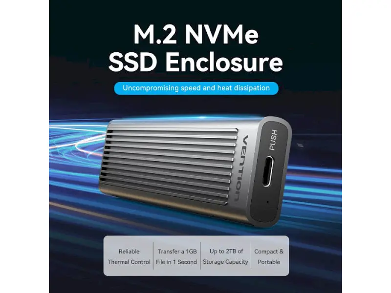 Кишеня зовнішня Vention KPKH0 NVMe PCIe M.2 to USB 3.2 Space Gray - фото 12