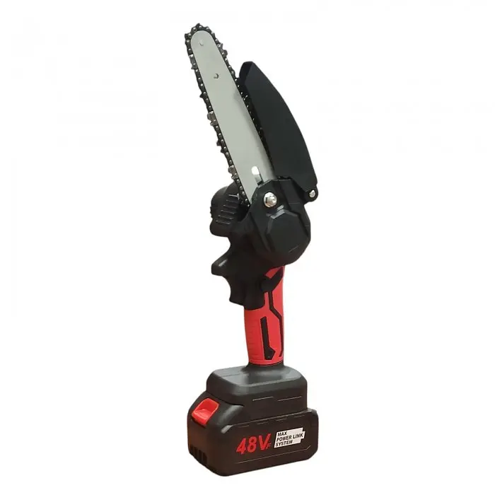 Безщіткова акумуляторна ланцюгова мініпила 6 inch Electric SAW у кейсі 2 акумулятори Червона - фото 3