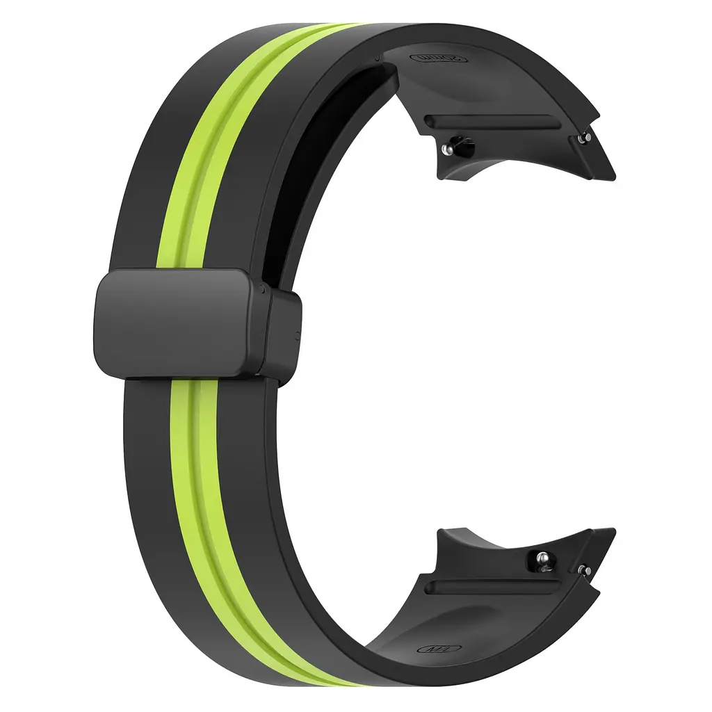Ремінець для Samsung Galaxy Watch 4 Classic 42mm - чорно-зелений ширина кріплення 20мм силікон Watchbands Cls-line-black (W35-7WB62202667) - фото 3