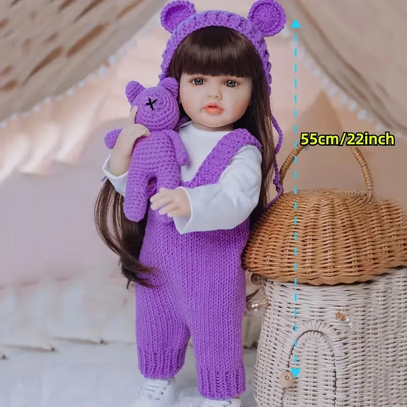 Реалістична Кукла Реборн 55 см повністю вінілова Doll Reborn Baby К0100217 - фото 5