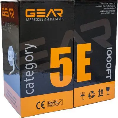 Кабель сетевой GEAR FTP 305м, cat.5e, CCA(25%), 4 x 2 x 0,51, PVC, indoor, blue (GEC-FTPCCA25051305) - фото 2