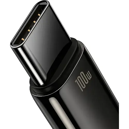 Кабель Baseus Tungsten Gold Fast Charging Cable USB to Type-C 100W 2m CAWJ000101 Black - фото 4