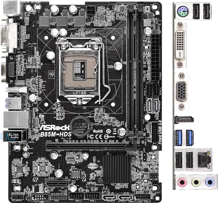 Материнская плата ASRock B85M-HDS LGA 1150 (B85M-HDS) Б/У - фото 3
