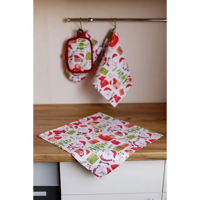 Полотенце вафельное Прованс Санта на белом 30х50 см (35700) - фото 2