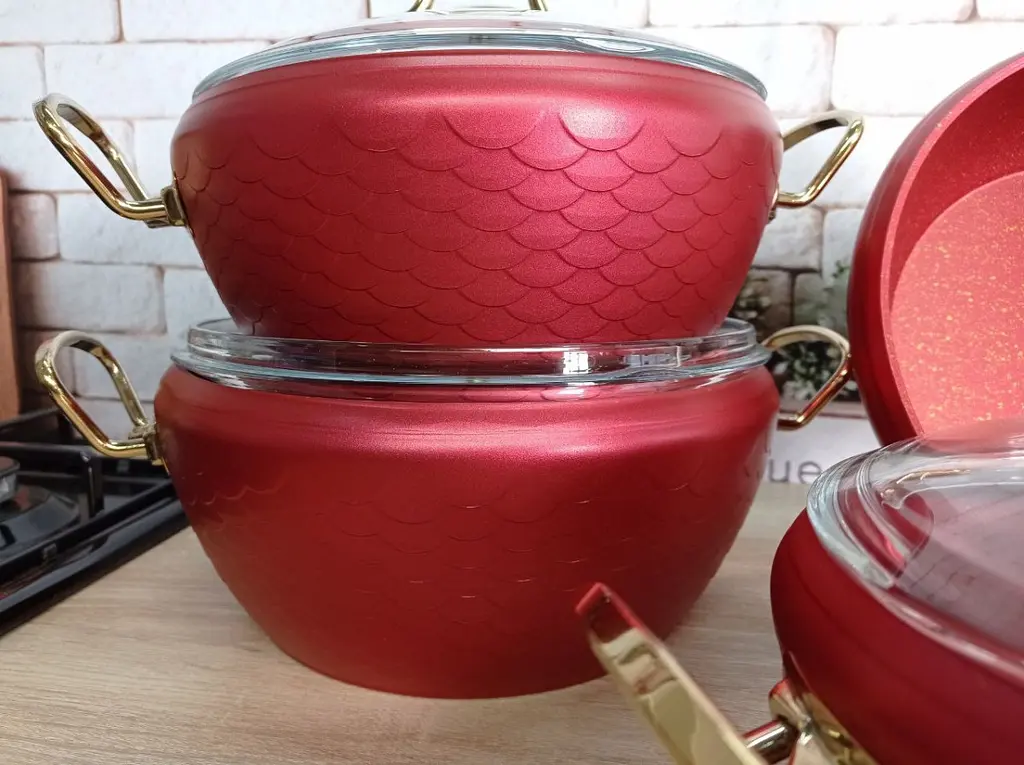 Набір посуду O.M.S.Collection 3058G Red 7 предметів - фото 4