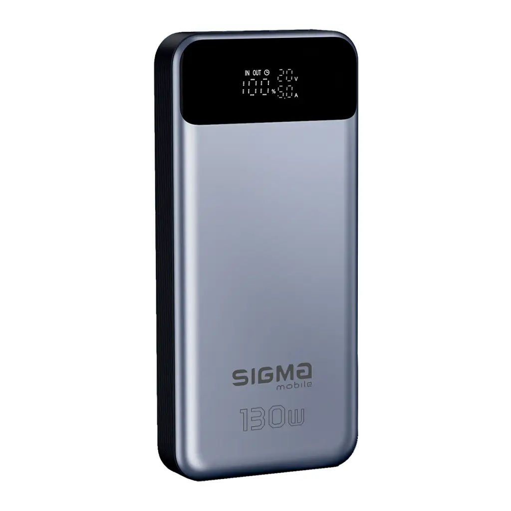 Батарея універсальна Sigma X-power SI30A7QLX 30000mAh, PD/130W, LED, cable 100w, silver (4827798479117) - фото 3
