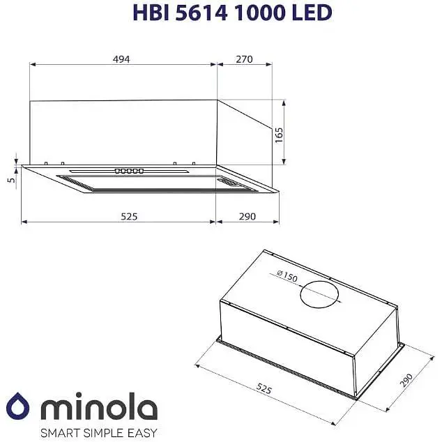 Витяжка Minola HBI 5614 BL 1000 LED - фото 9