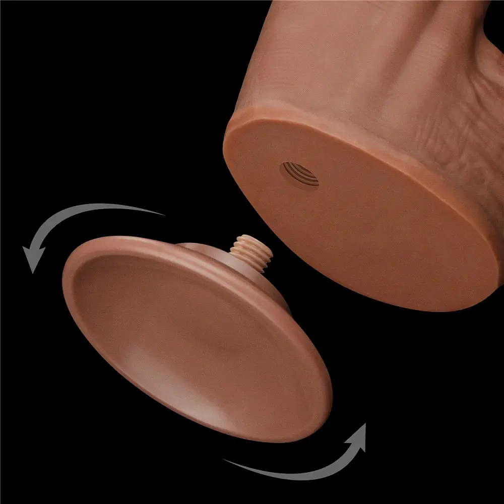 Фалоімітатор LoveToy Sliding-Skin Dual Layer Dong King Sized 31 см коричневий - фото 8