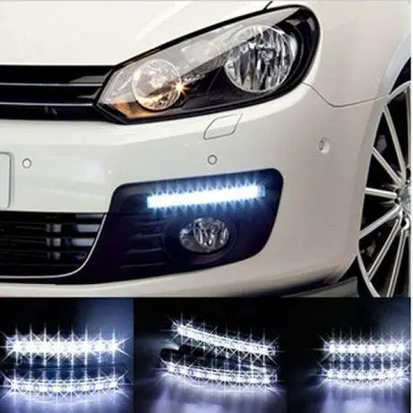 ДХО автомобільні денні ходові вогні діодне LED підсвічування 12V для автомобіля машини, 8 діодів DRL-018 - фото 6