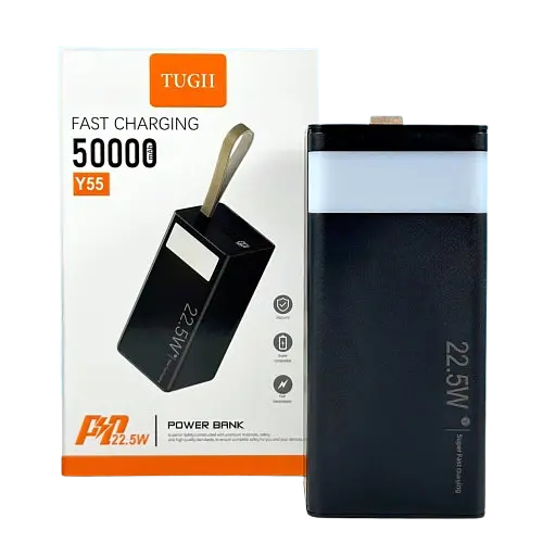 Павербанк 50000мА·ч Power Bank 2USB Type-C PD зі швидкою зарядкою до 22.5W та ліхтариком портативний зарядний пристрій акумулятор WUW TUGII Y55 - фото 3