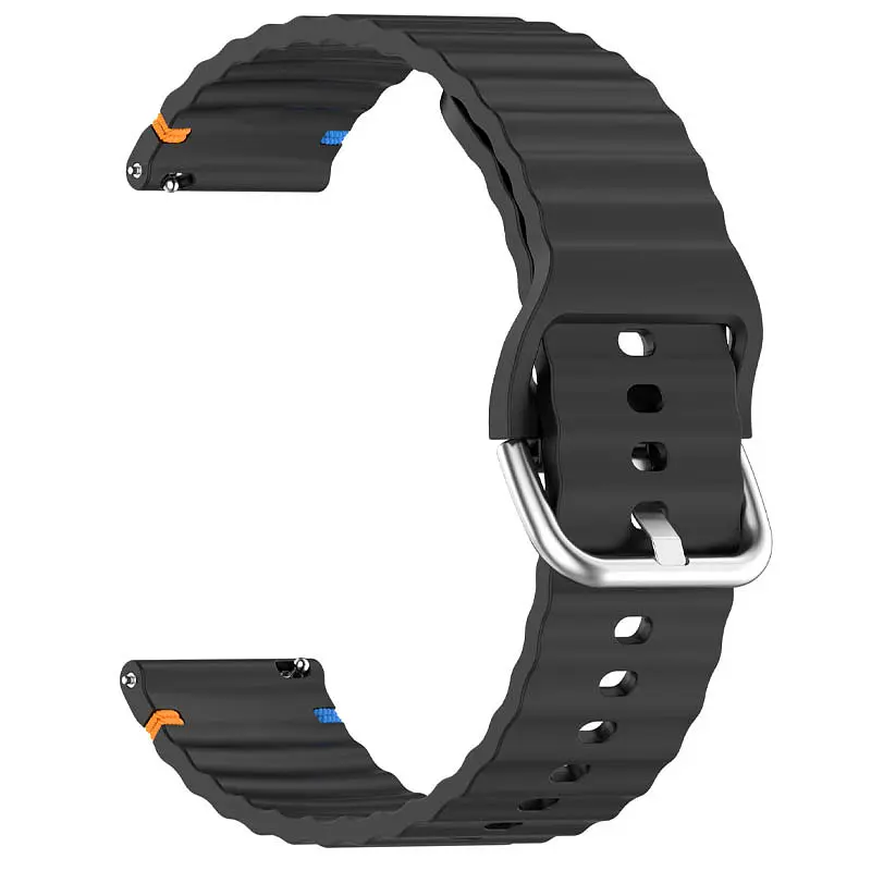 Силіконовий ремінець Wavy для Smart Watch 22mm Black - фото 2