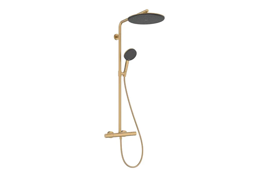 Душова система з термостатом Hansgrohe Raindance Alive S Puro 300 1jet EcoSmart Ecostat Element brushed bronze 24593140