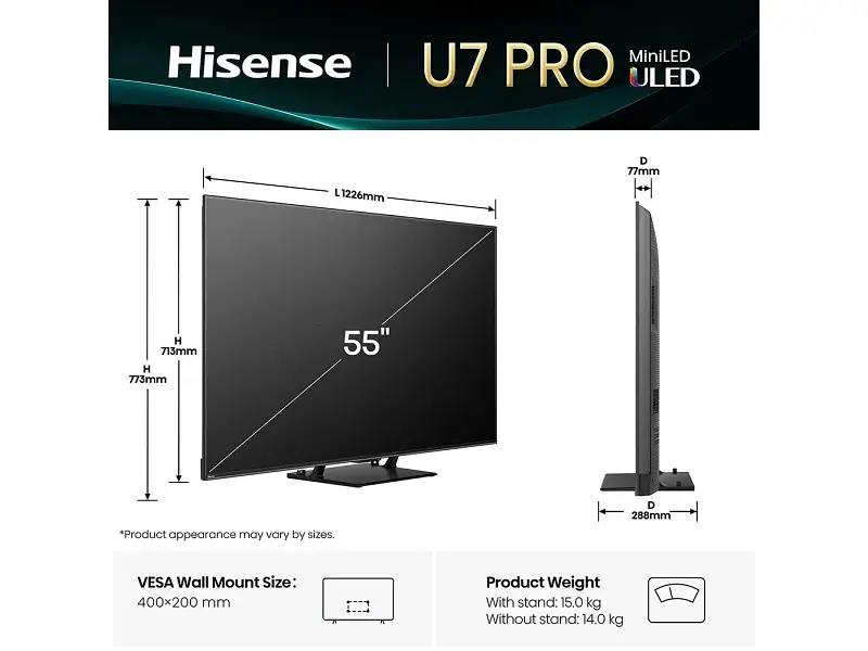 Телевізор Hisense 55U7Q PRO - фото 4