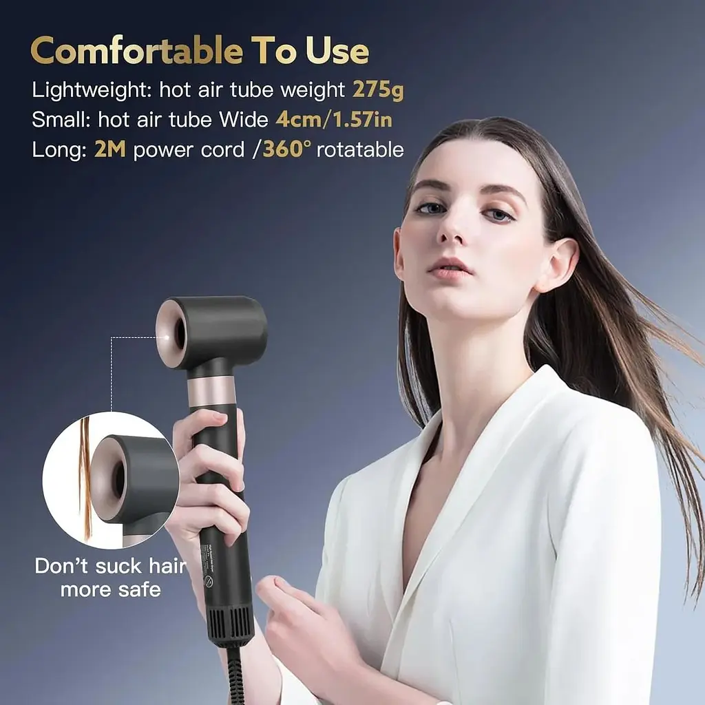 Фен для волосся Webeauty 3 в 1, 110 000 об/хв, 20 м/с, 200 мільйонів сухолот з негативними іонами - фото 5