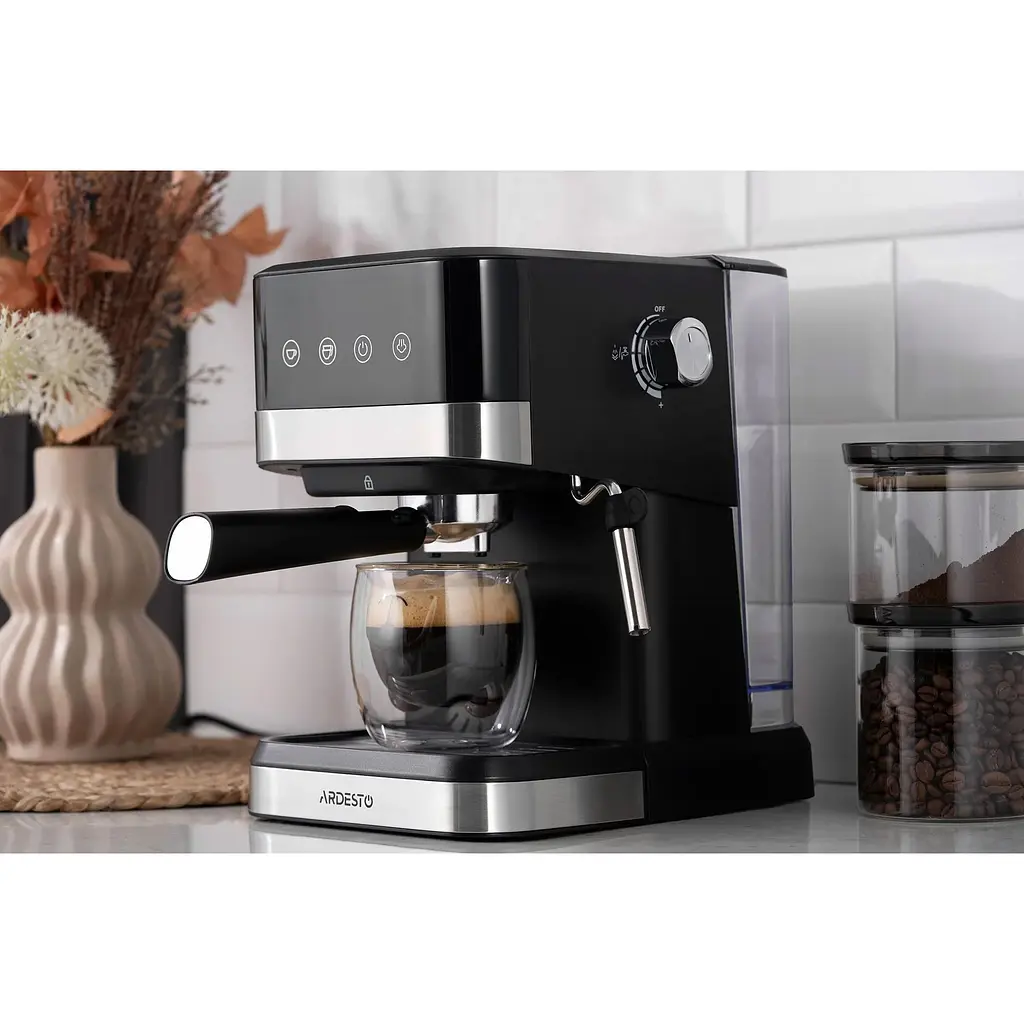 Кавоварка Ardesto рожкова 1.5 л мелена чорно-срібляста - фото 5