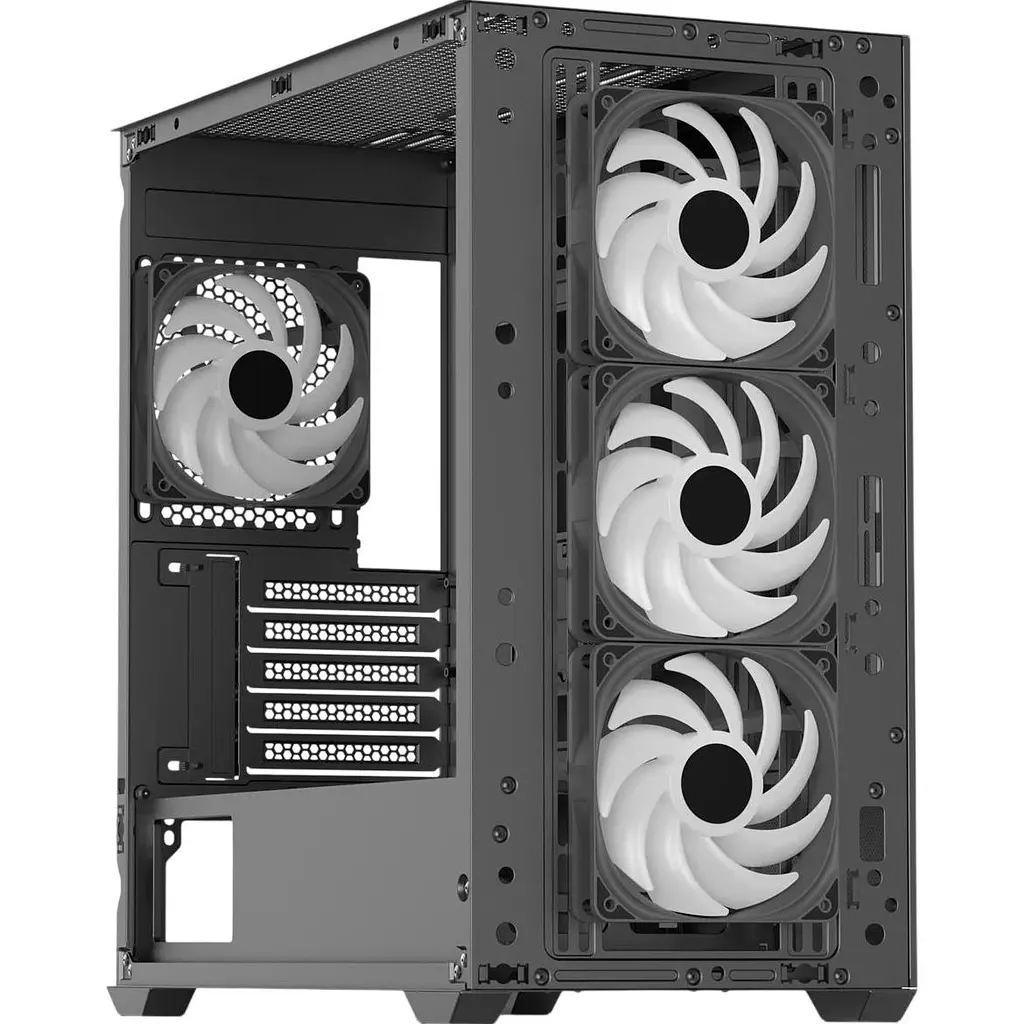 Корпус AeroCool D301A-G-BK-v2 Black (ACCS-DS03043.11) [146683] - фото 3