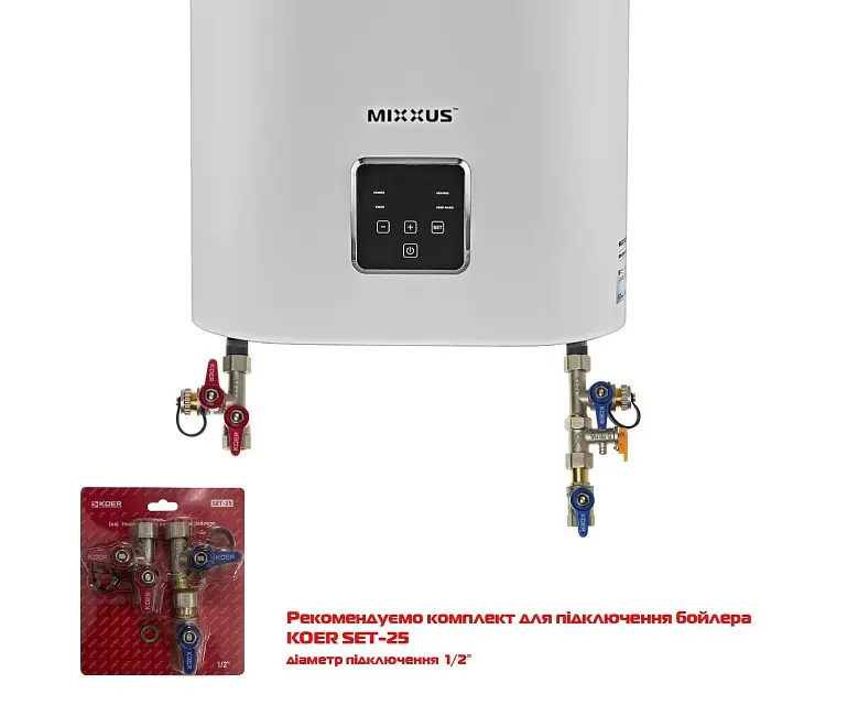 Водонагрівач Mixxus EWH-10100 FLAT DRY 100 л, 2 кВт, сухий ТЕН, вертикальний, прямокутний, білий (WH0599) - фото 2