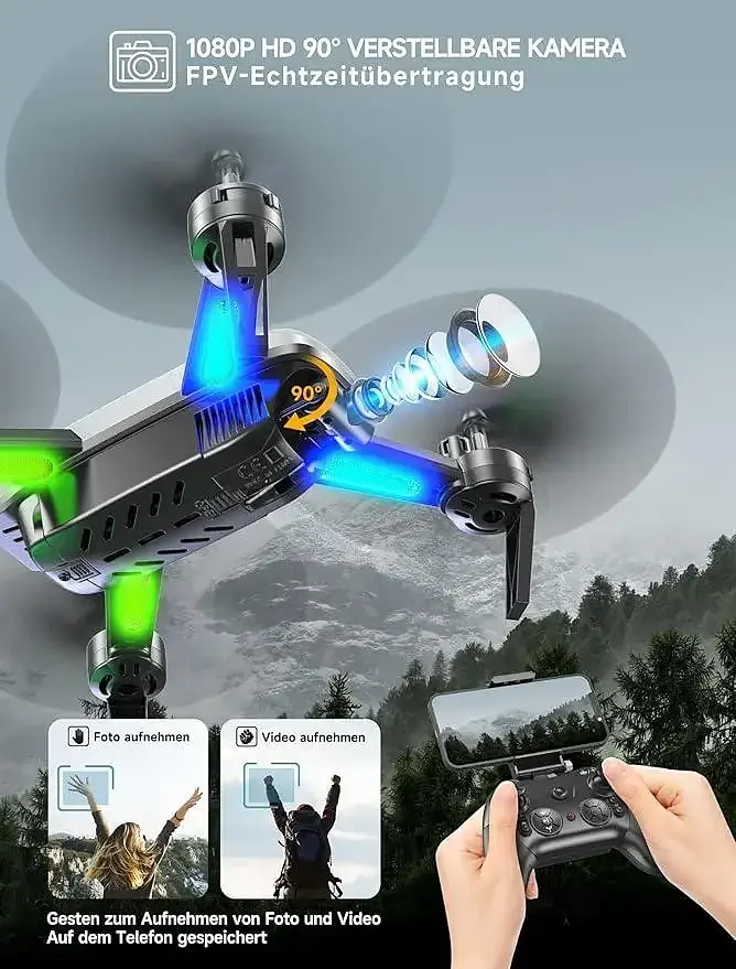 Дрон WipKviey TY-T6 Detective Quadcopter Series Квадрокоптер для початківців з камерою 1080p HD і 2 батареями - фото 5