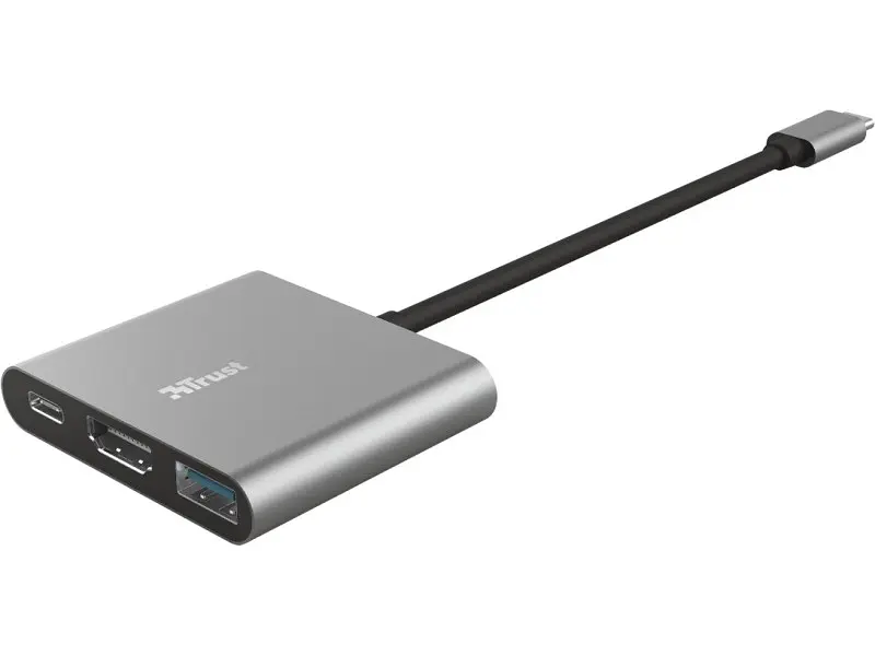 Док-станція для ноутбука Trust Dalyx 3-in-1 Multiport USB-C Adapter ALUMINIUM (23772) - фото 2