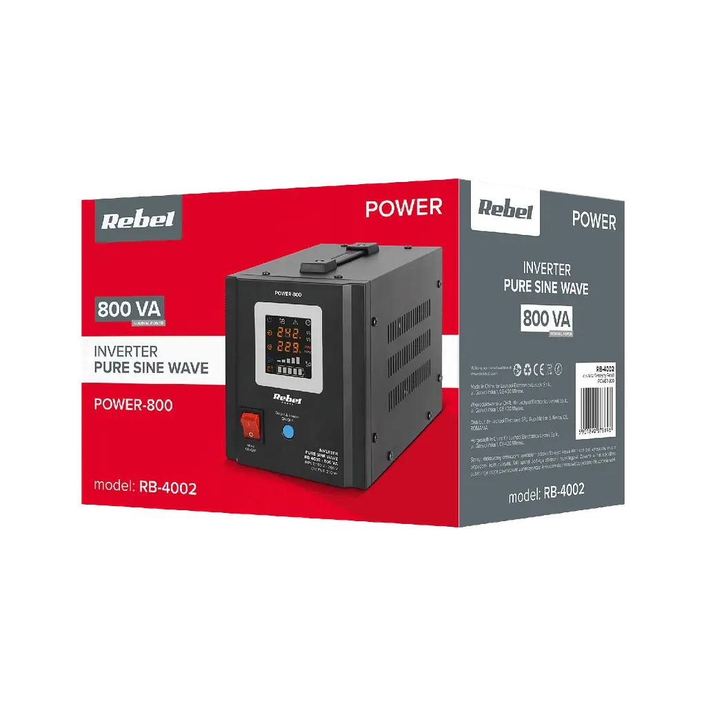 ДБЖ Перетворювач напруги Rebel POWER-800 12/230 V (500/800W) - фото 4