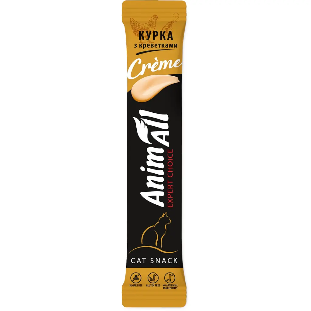 Лакомство для кошек AnimAll Сrеme со вкусом курицы с креветками 6 шт. х 15 г - фото 2