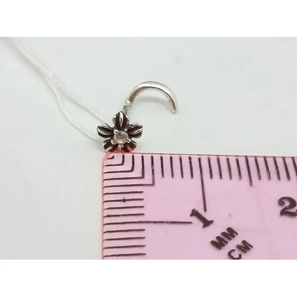 Серебряная серьга-пирсинг в нос Ирий. 6014 - фото 4