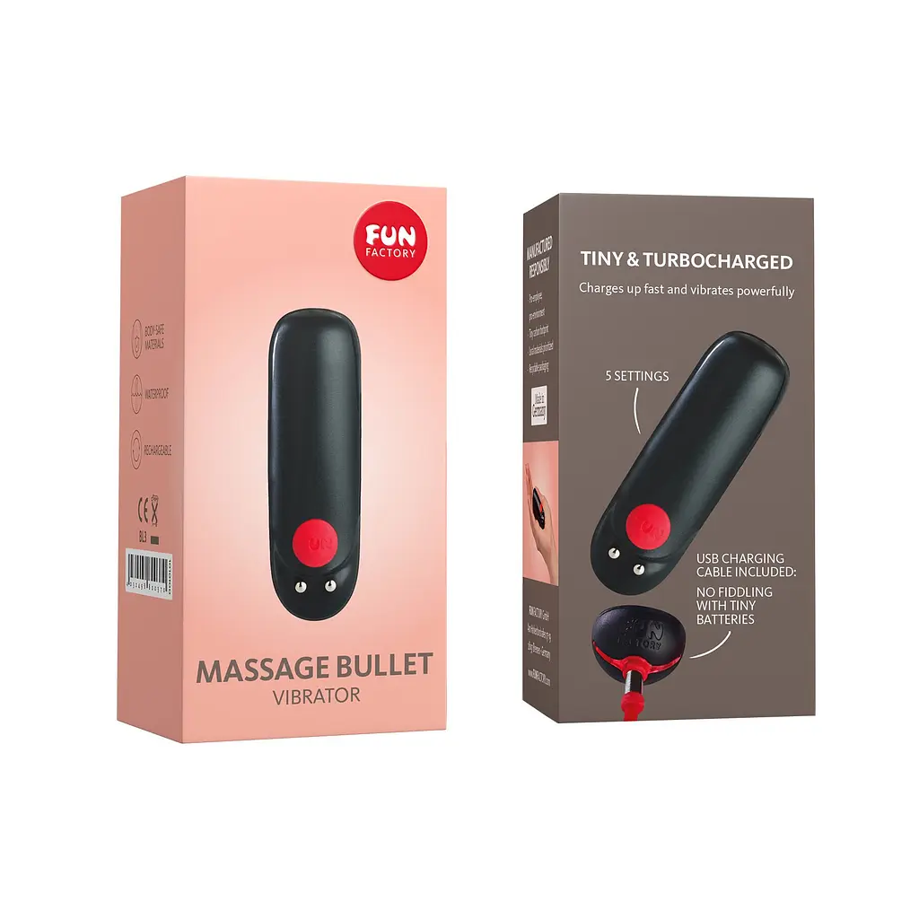 Віброкуля Fun Factory Massage BULLET, чорна, діаметр 2,5 см, 3 швидкості, 3 малюнки вібрації - фото 5
