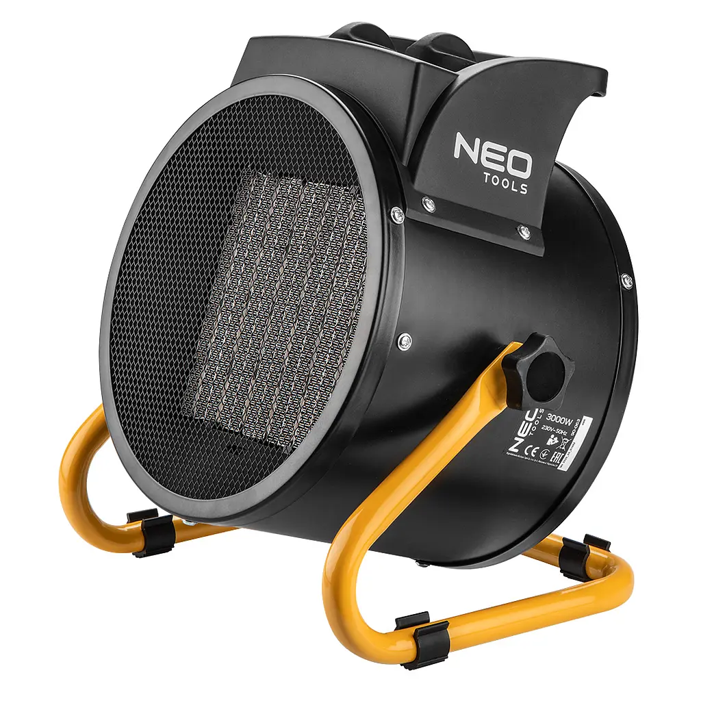 Теплова гармата Neo Tools 3,0 кВт, площа обігріву 30 кв.м., підлоговий, чорний (90-063)