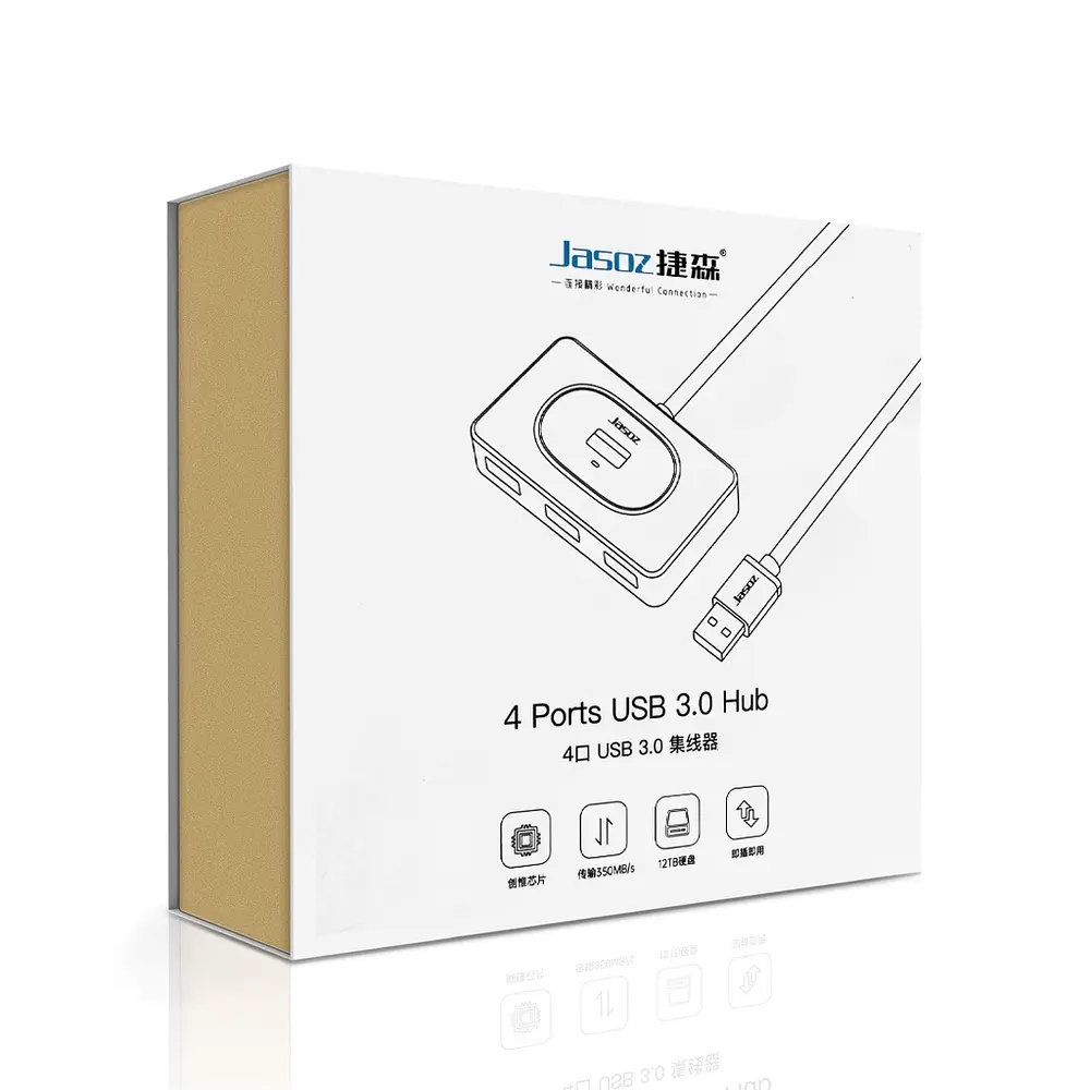 USB-хаб Jasoz Hub 4USB3.0, 0.3 м Black - фото 4