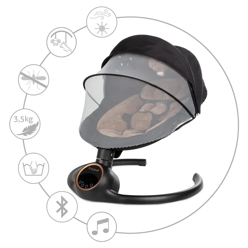 Заколисуючий центр Kidwell 2в1 REVE Black/Gold - фото 7