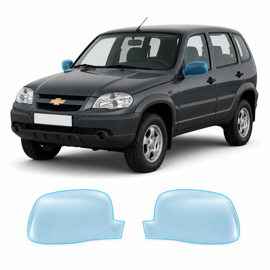 Антигравійна захисна бронеплівка за лекалами для Chevrolet Niva I facelift 2009-2020 - дзеркала